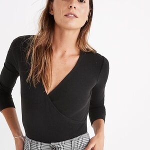 Five star reviews, sold out Madewell faux wrap bodysuit size small